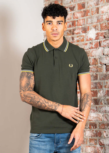 Fred Perry Polo's Twin tipped fred perry shirt - hunting green light ice lenom barley