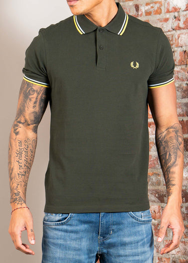 Fred Perry Polo's Twin tipped fred perry shirt - hunting green light ice lenom barley
