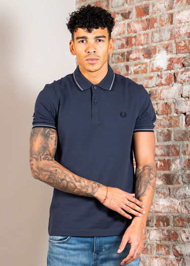 Fred Perry Polo's Twin tipped fred perry shirt - dark airforce stockport blue black