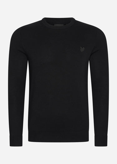 Lyle & Scott Truien Tonal eagle cotton crew neck jumper - jet black
