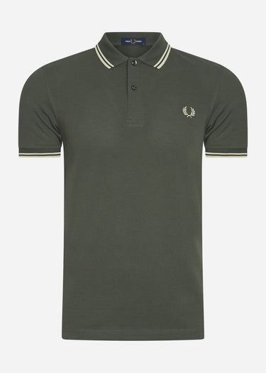 Fred Perry Polo's Twin tipped fred perry shirt - field green oatmeal