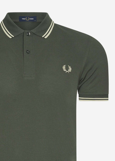 Fred Perry Polo's Twin tipped fred perry shirt - field green oatmeal
