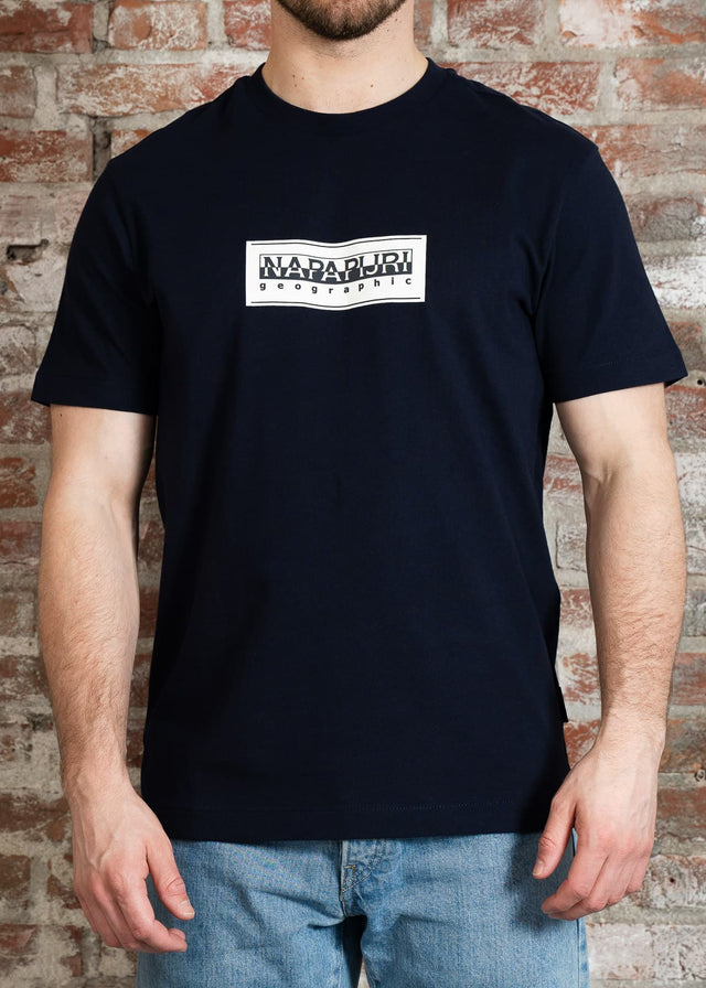 Napapijri T-shirts S box logo - blu marine