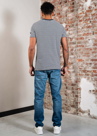 Lyle & Scott T-shirts Linen blend breton stripe t-shirt - dark navy white