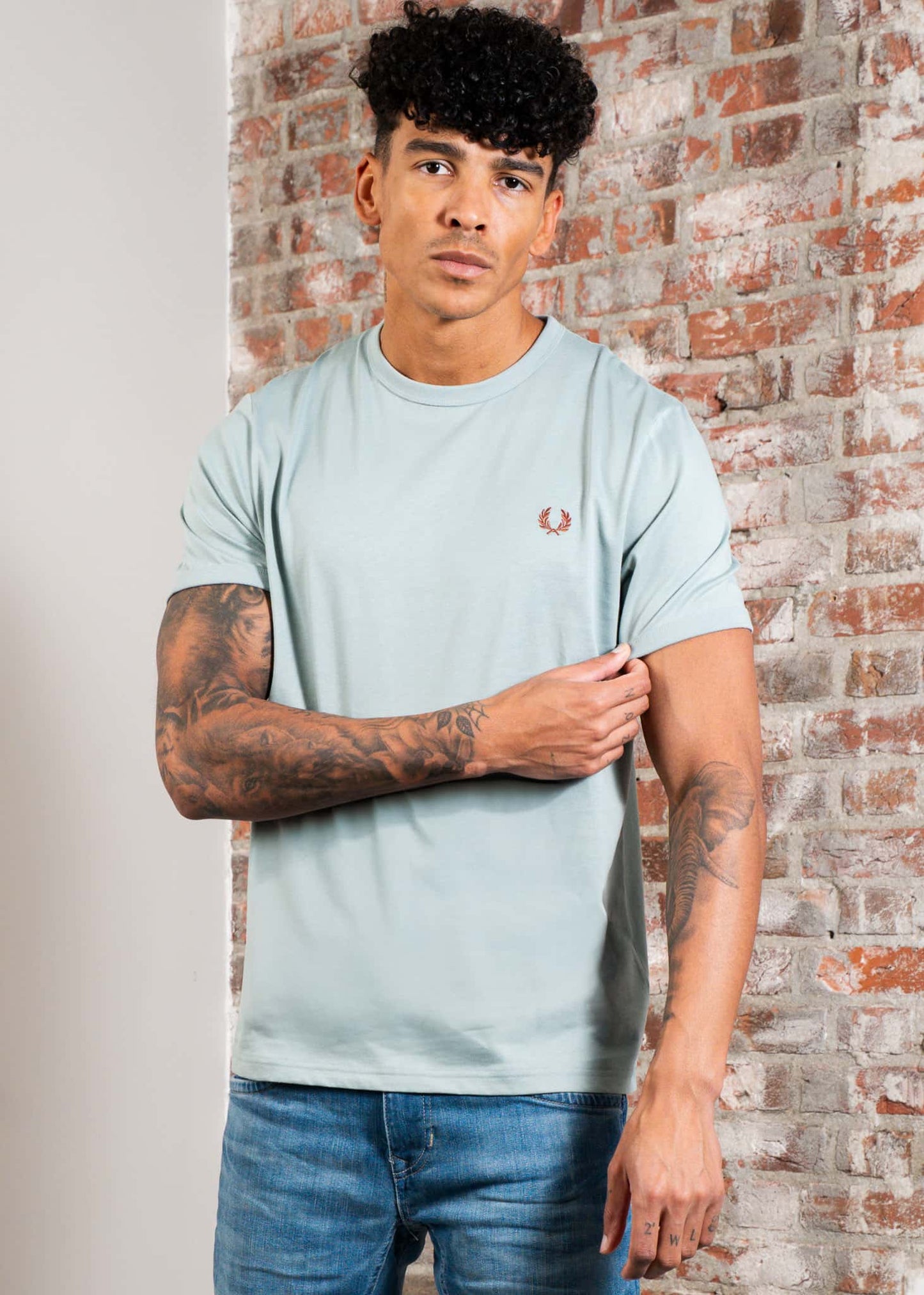 Fred Perry T-shirts Ringer t-shirt - silver blue