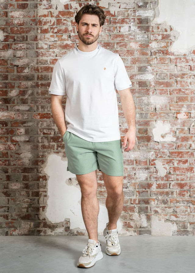 Farah Zwembroeken Colbert seersucker swimshort - green meadow
