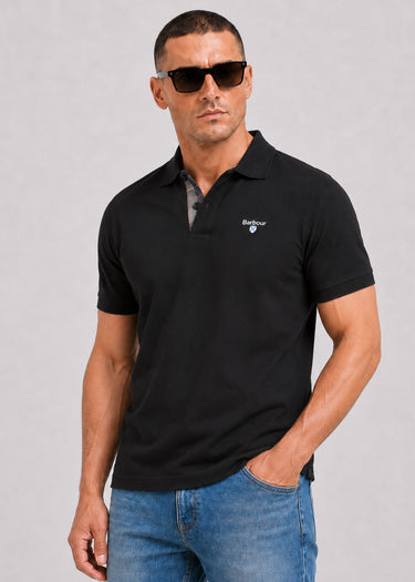 Barbour Polo's Barbour tartan pique tailored polo shirt - black modern