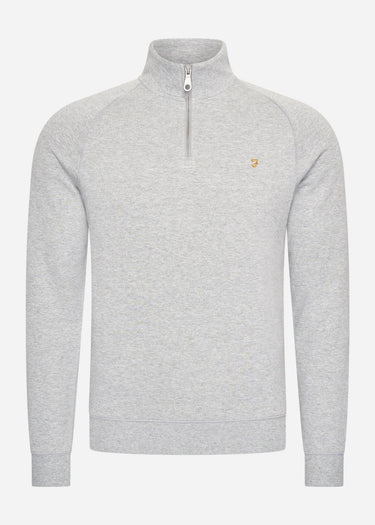 Farah Truien Sweatshirt jim 1/4 zip - light grey marl