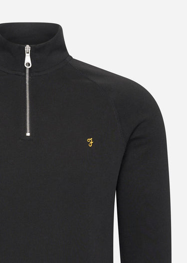 Farah Truien  Sweatshirt jim 1/4 zip - black