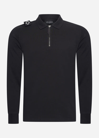 MA.Strum Polo's Ls jersey zip polo - black