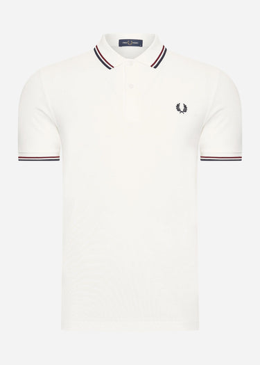 Fred Perry Polo's Twin tipped fred perry shirt - snow white burnt red navy