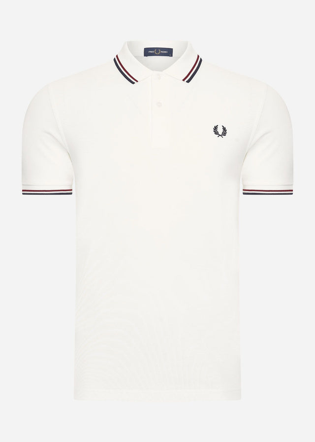 Fred Perry Polo's Twin tipped fred perry shirt - snow white burnt red navy