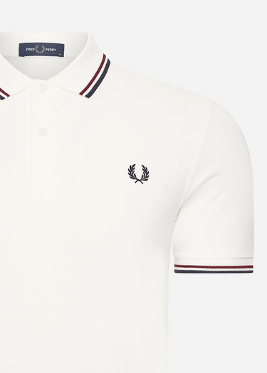 Fred Perry Polo's Twin tipped fred perry shirt - snow white burnt red navy