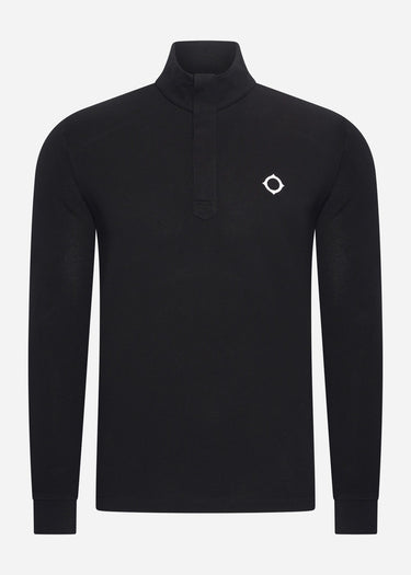 MA.Strum Truien Ls funnel neck polo - black