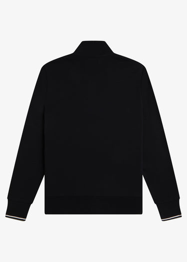 Fred Perry Truien Half zip sweatshirt - black ecru laurel wreath green