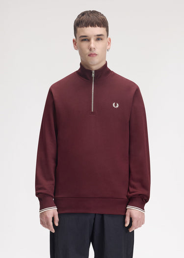 Fred Perry Truien Half zip sweatshirt - oxblood ecru