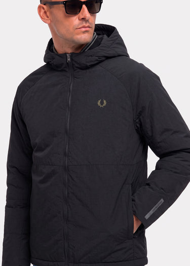 Fred Perry Jassen Fabric block padded jacket - black