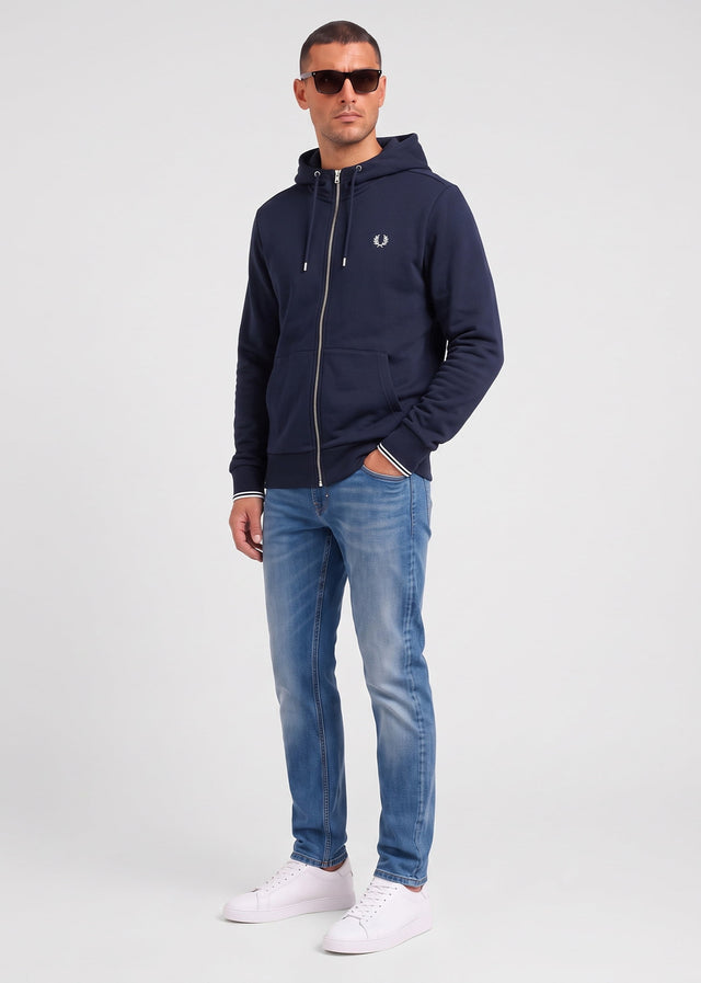 Fred Perry Vesten Hooded zip through sweatshirt - navy