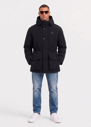 Fred Perry Jassen Padded patch pocket parka - black