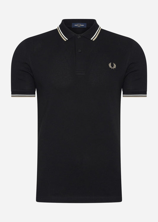 Fred Perry Polo's  Twin tipped fred perry shirt - blk snwhi wrmgry 