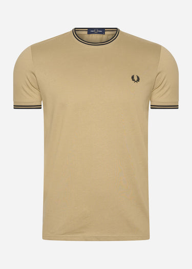 Fred Perry T-shirts Twin tipped t-shirt - warm stone black