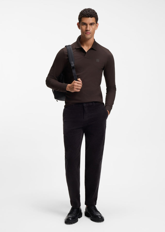 Hugo Boss Longsleeve Polo's Passerby - dark brown