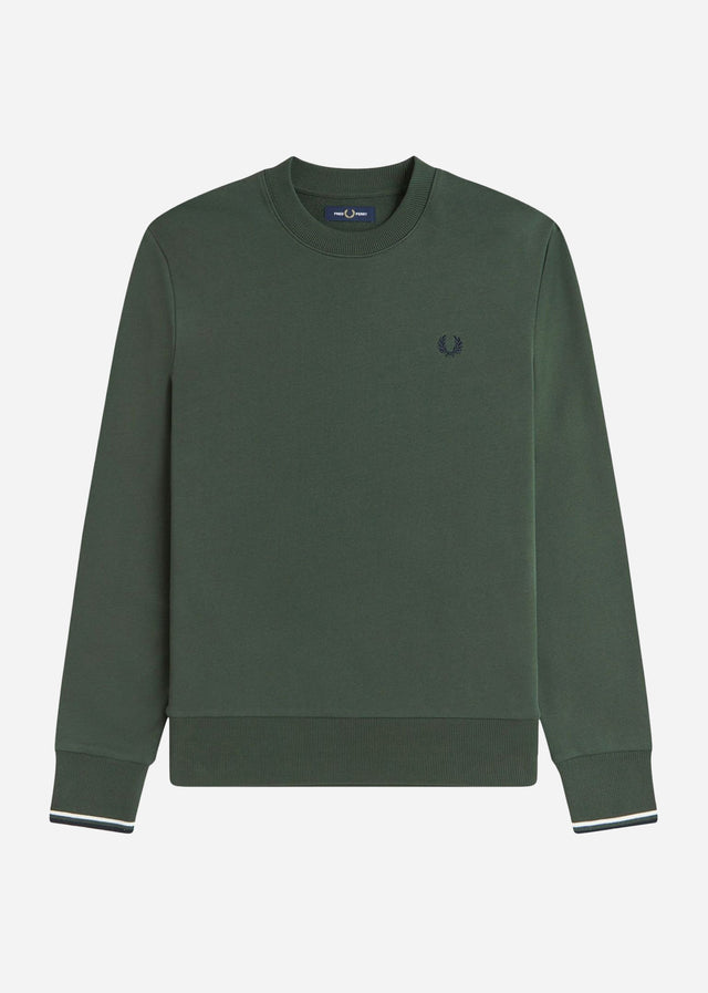 Fred Perry Truien Crew neck sweatshirt - crtgrn snwt nvy