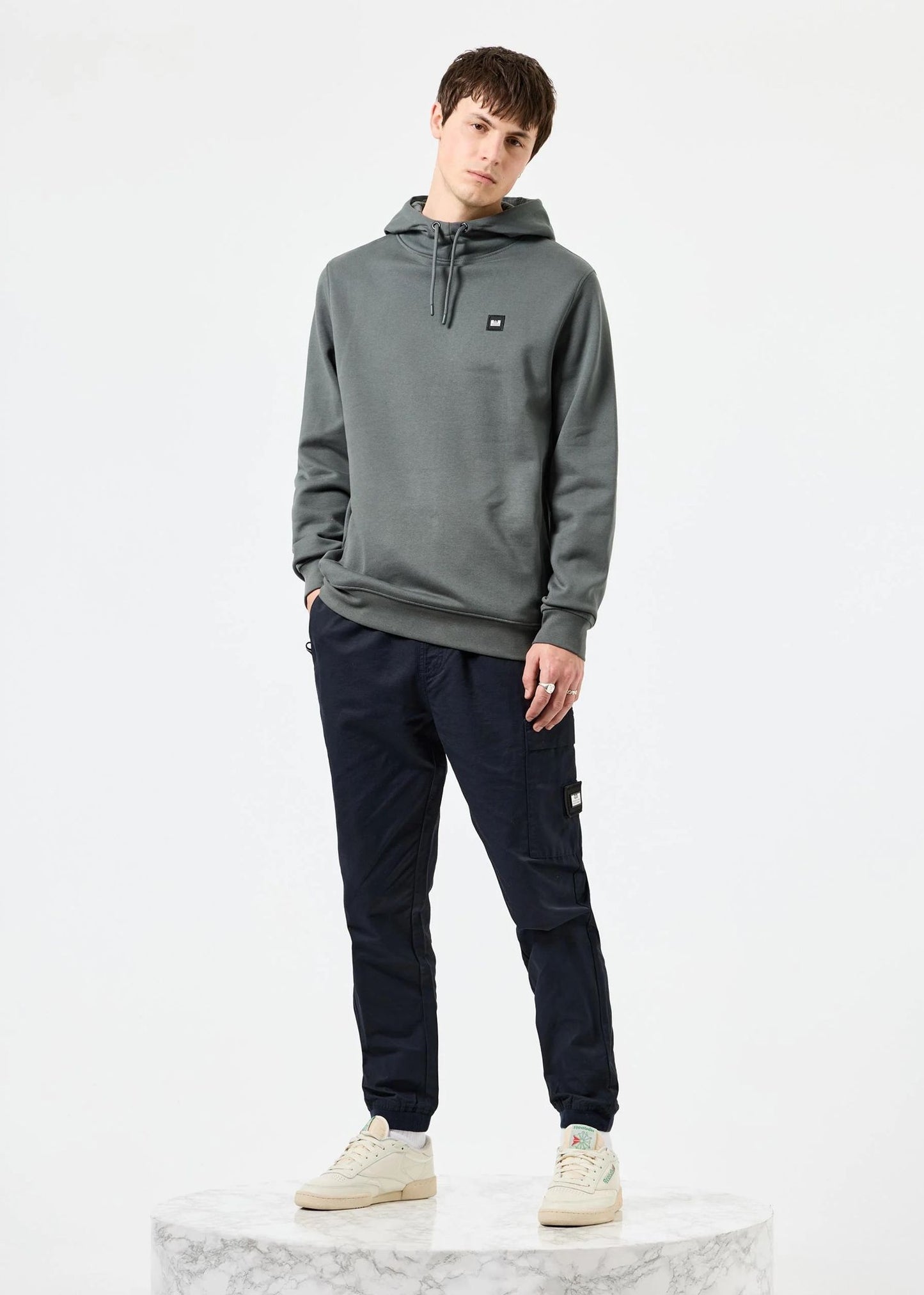 Weekend Offender Hoodies Ribbe - zinc