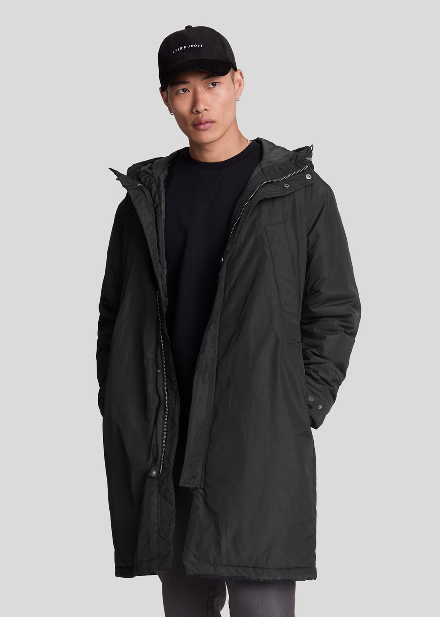 Lyle & Scott Jassen Lyle and Scott Longline parka - jet black