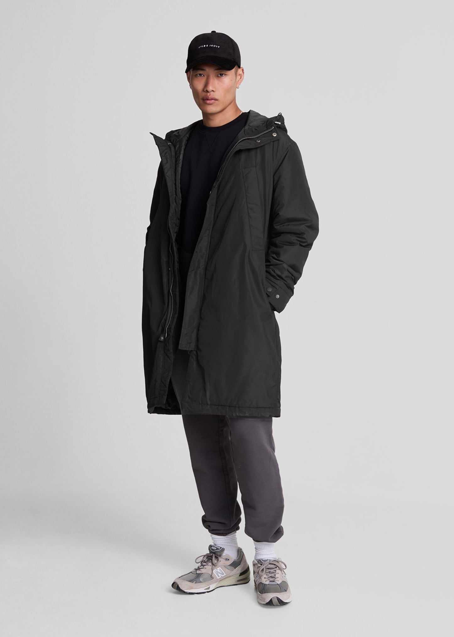 Lyle & Scott Jassen Lyle and Scott Longline parka - jet black