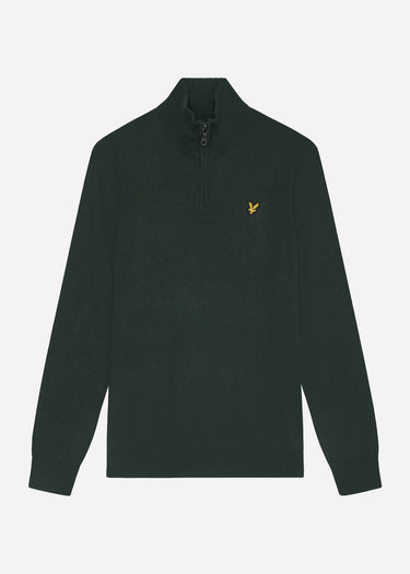 Lyle & Scott Truien Cotton merino quarter zip jumper - argyle teal