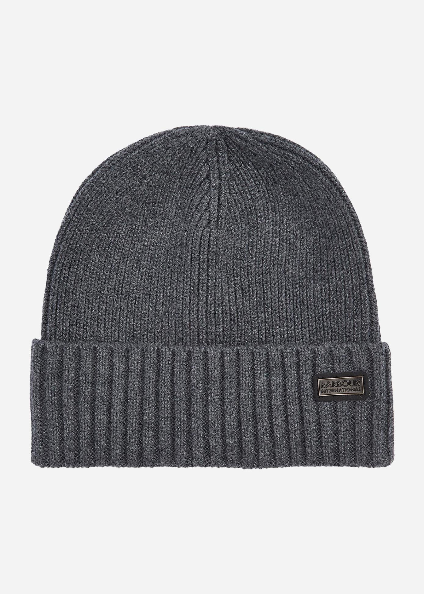 Barbour International Mutsen Chester beanie hat - charcoal grey