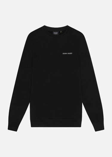 Lyle & Scott Truien Embroidered crew neck sweatshirt - jet black white