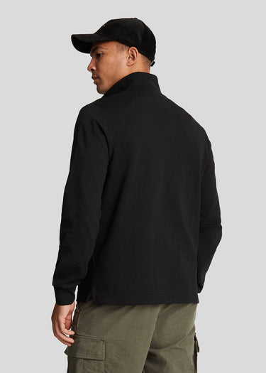 Lyle & Scott Truien Interlock quarter zip - jet black