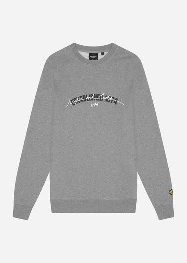 Lyle & Scott Truien Established 1874 graphic crew neck sweatshirt - mid grey marl