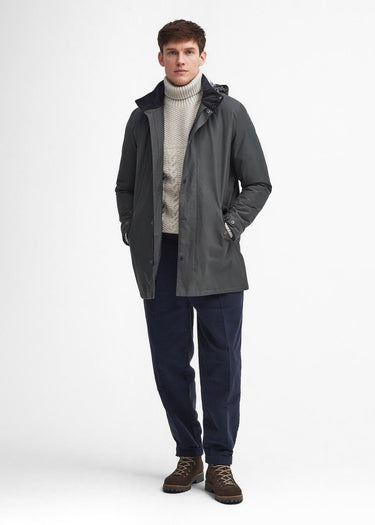 Barbour Jassen Chelsea waterproof mac - charcoal blue granite tartan