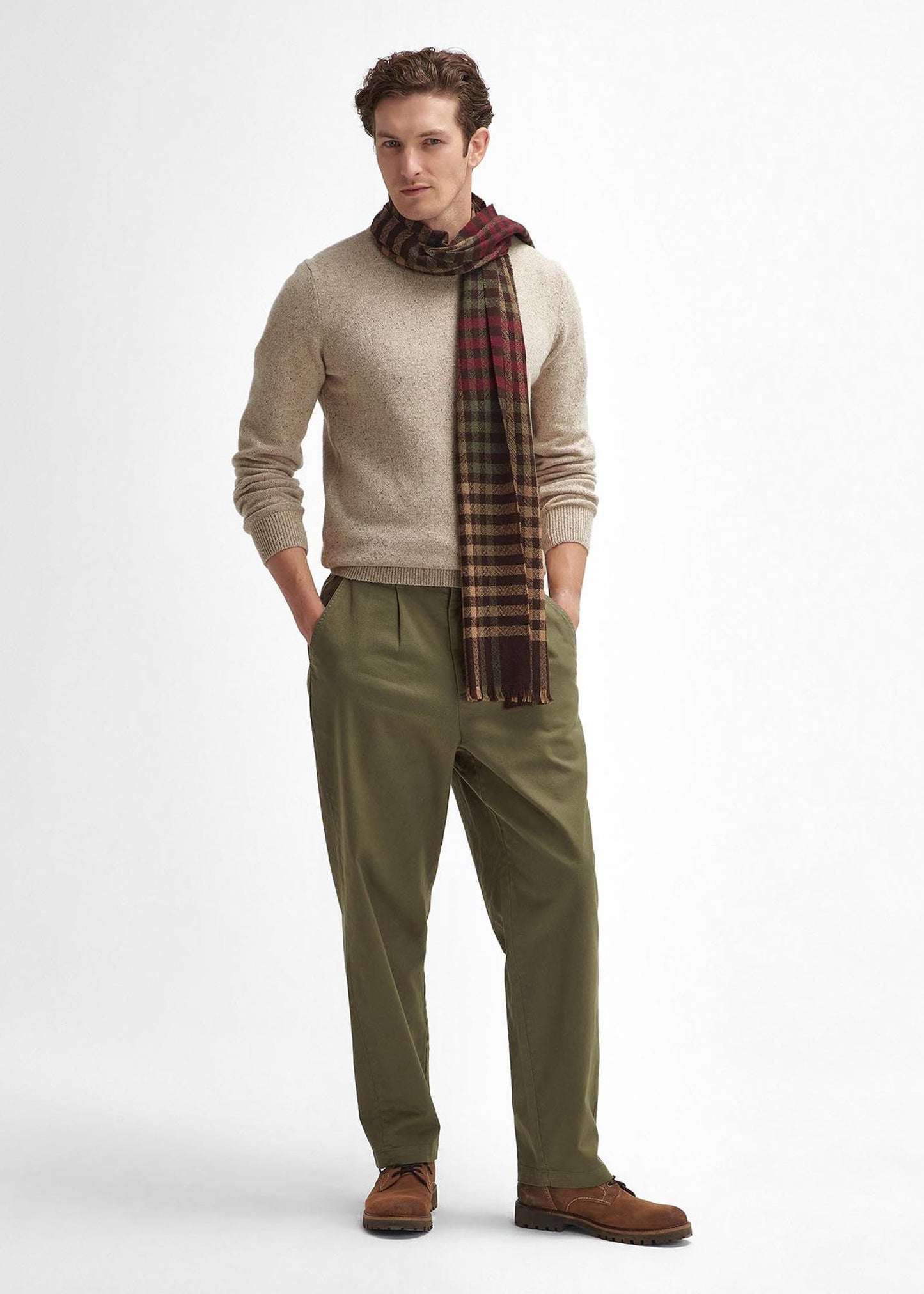 Barbour Sjaals Ashton scarf - army green port