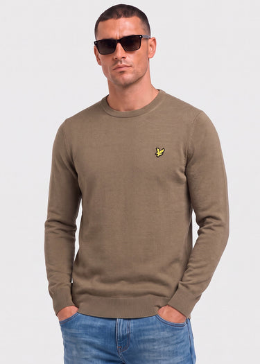 Lyle & Scott Truien Cotton merino crew neck jumper - khaki ash