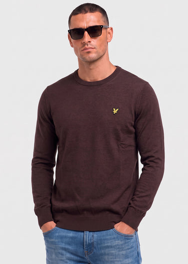 Lyle & Scott Truien Polyblend crew neck pullover - shelter brown