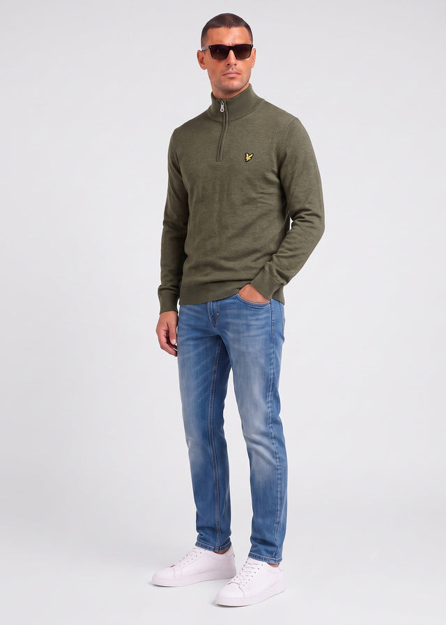 Lyle & Scott Truien Polyblend quarter zip jumper - journey olive