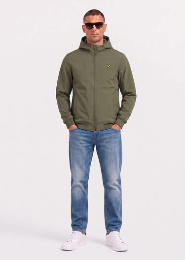 Lyle & Scott Jassen Fleece back softshell jacket - true olive
