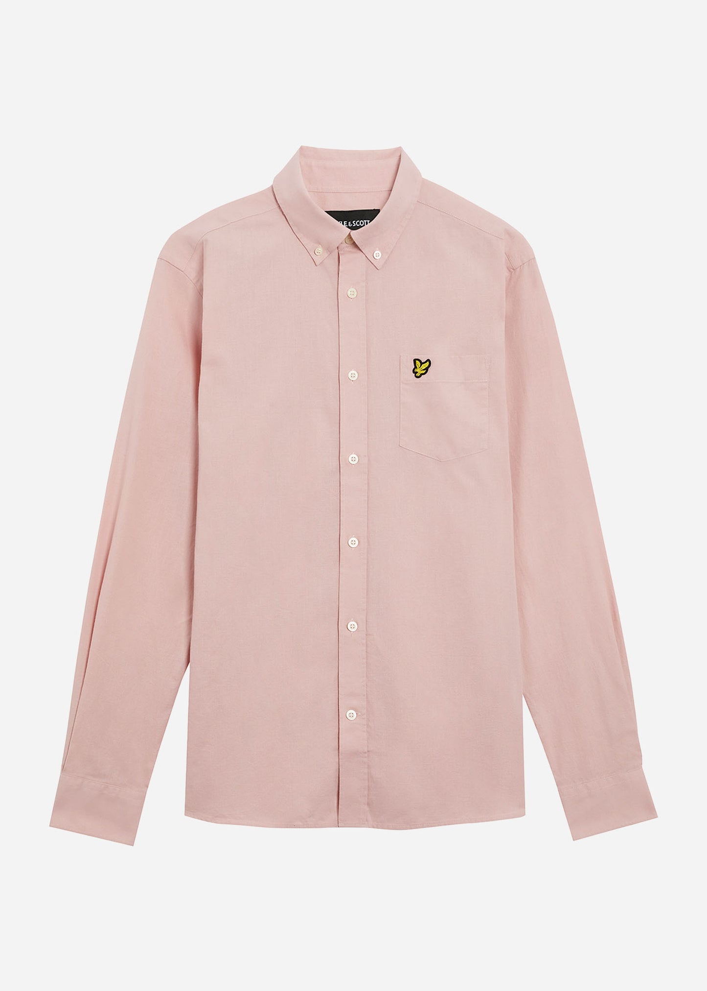 Lyle & Scott Overhemden Cotton linen button down shirt - light pink