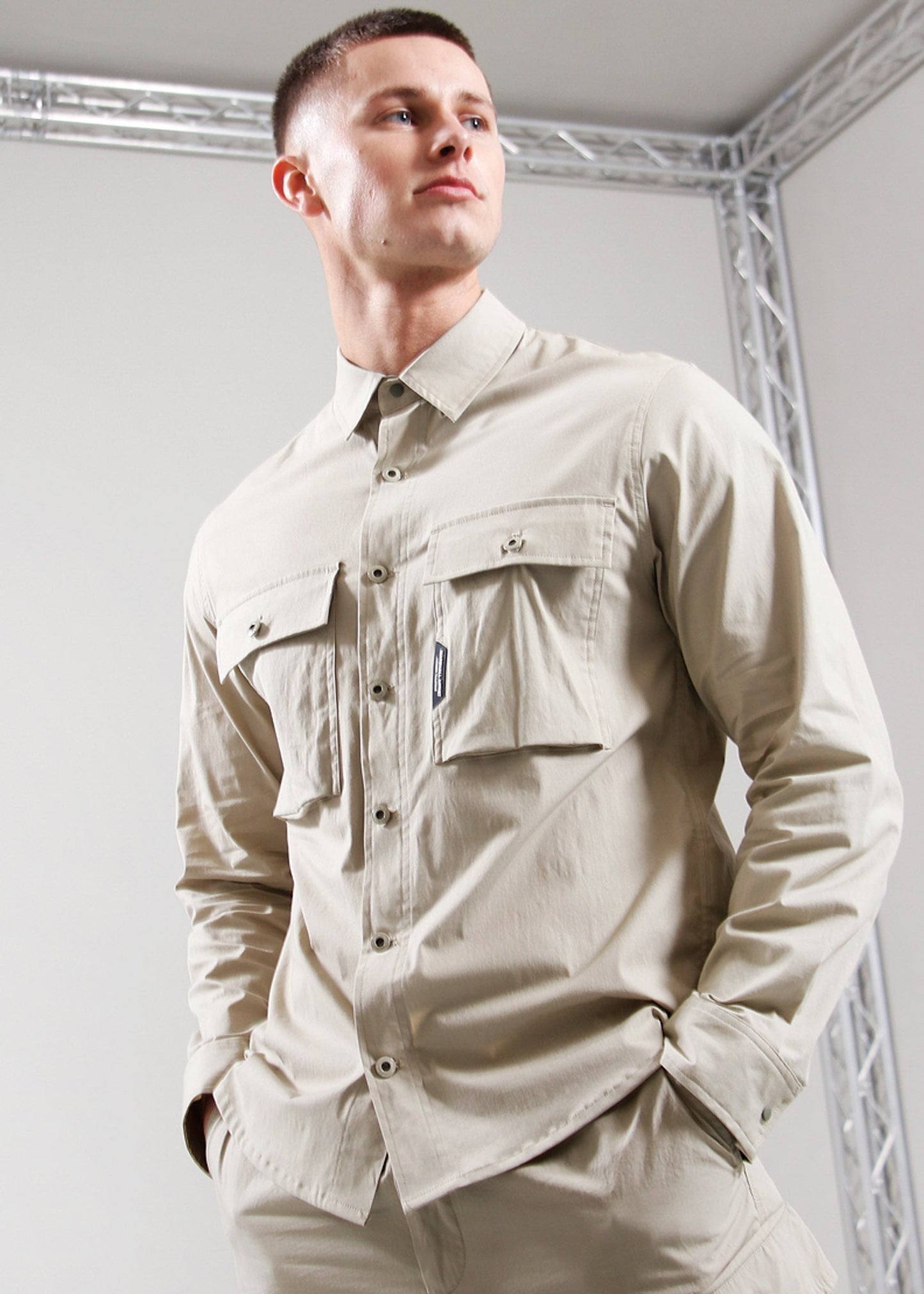 Marshall Artist Overshirts Frenzo ls shirt - sandstone