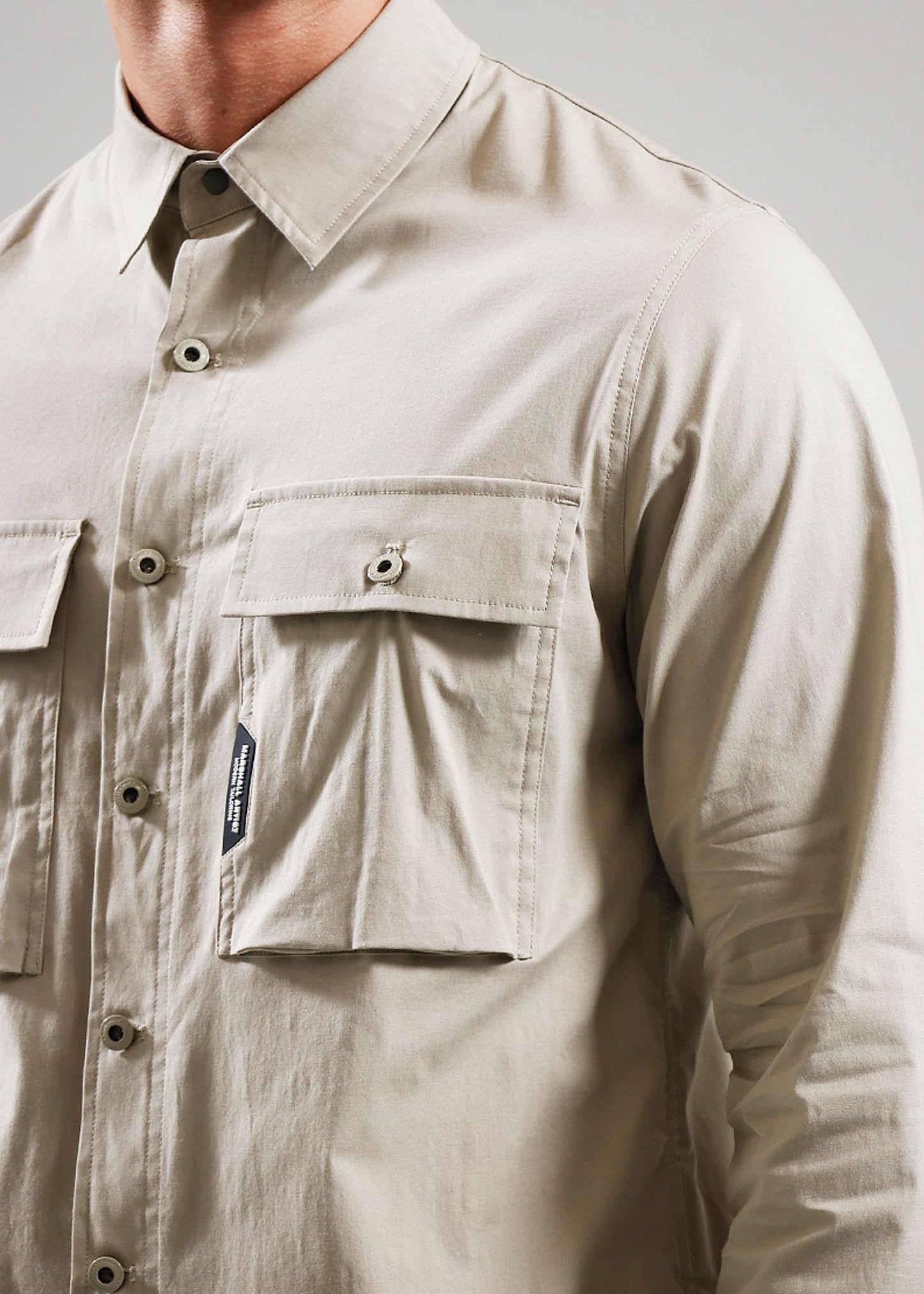 Marshall Artist Overshirts Frenzo ls shirt - sandstone
