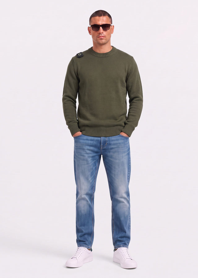 MA.Strum Truien Oka crew sweater - bronze green