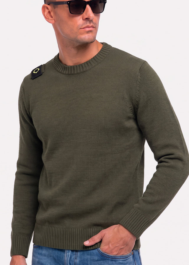 MA.Strum Truien Oka crew sweater - bronze green