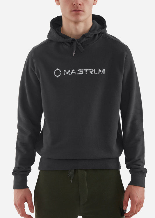 MA.Strum Hoodies  Cracked logo hooded sweat - black 