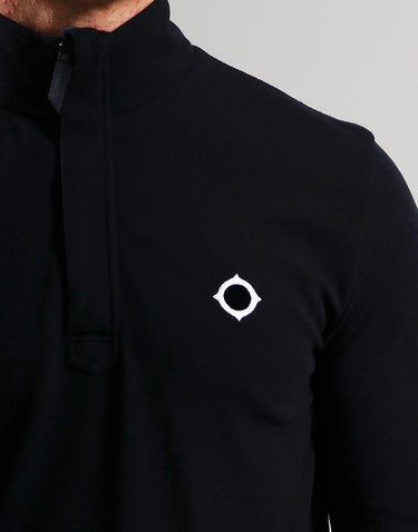 MA.Strum Truien Ls funnel neck polo - black