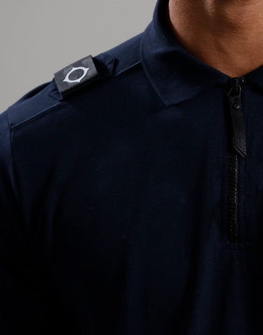 MA.Strum Polo's Ls jersey zip polo - ink navy