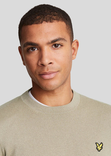 Lyle & Scott Truien  Cotton merino crew neck jumper - sage uniform